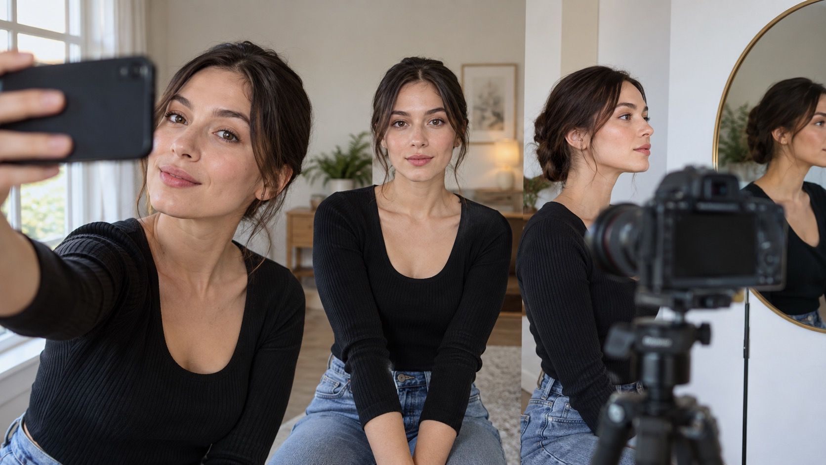 Taking a face shape analysis photo